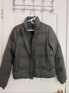 Patagonia Quilted Down Jacket in Charcoal Gray